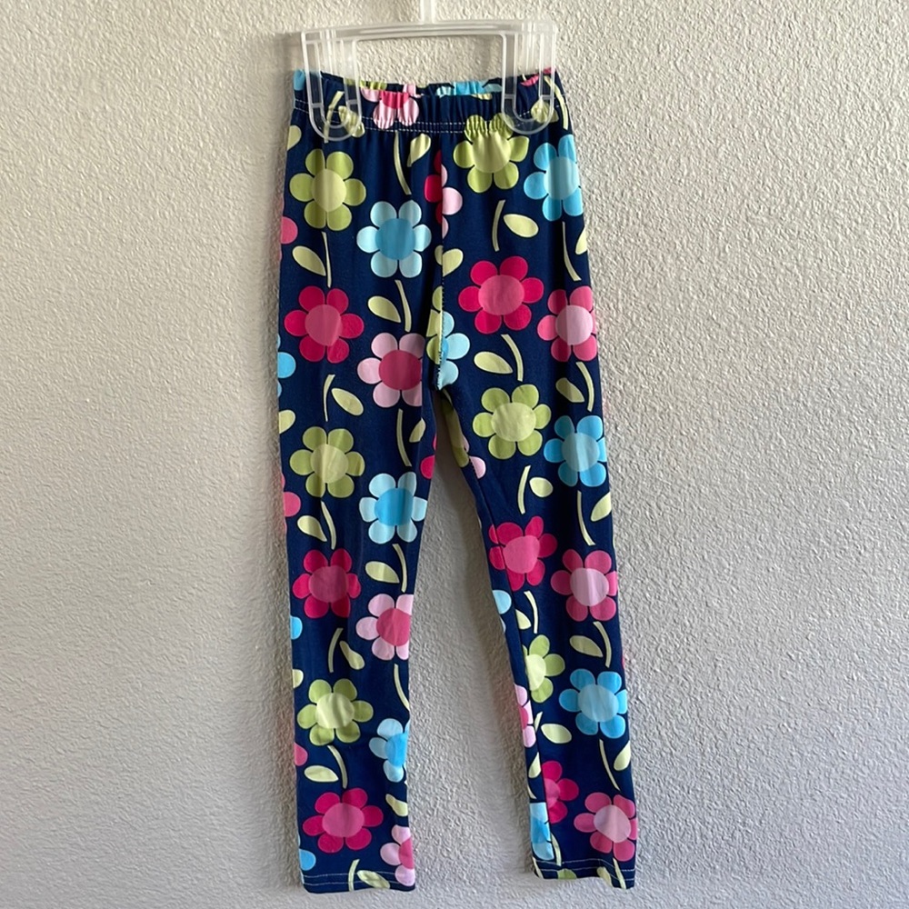 Little girls flower leggings